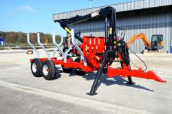 remorque forestiere CMS MP85 avec grue 8 ranchets